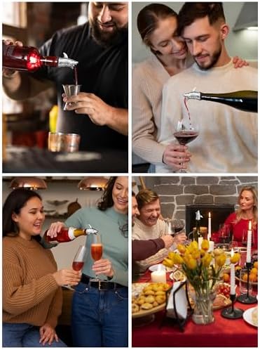 Animal Wine Pourer Spout, Drip Free Bottle Pourer & Stopper for Wine and Liquor Bottles, Funny Gift for Men, Dad, Hostess and Housewarming, Bar Cart Accessory for Holiday Party Decor, Multiple Animal