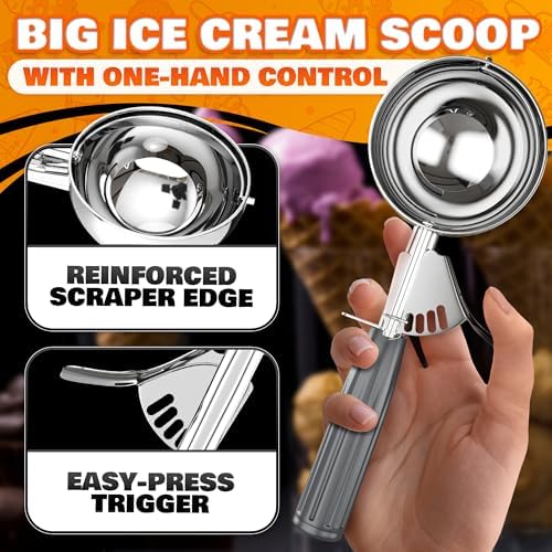 Stainless Steel Ice Cream Scoop with Trigger Release, 4 Oz #8 Disher