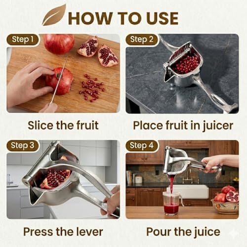 Fruit Juice Squeezer Manual Juicer, Aluminum Hand Juicer Juice Press with 10Pcs Metal Filter filter bag,Juice Squeezer Handheld Manual Juicer Hand Press with Ergonomic Grip for Lemon, Orange & Citrus