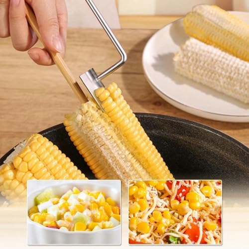 2PCS Corn Peeler For Corn On The Cob, Long Handle Stainless Steel Corn cob Stripping Tool, Corn Cutter, Corn Cob Stripper, Suitable For Home Kitchens, Restaurant Chefs, Outdoor Dining Enthusiasts