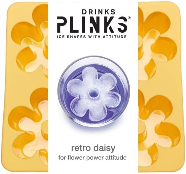 DRINKSPLINKS Retro Daisy Ice Cube Tray. Large Flower Ice Cube Molds.