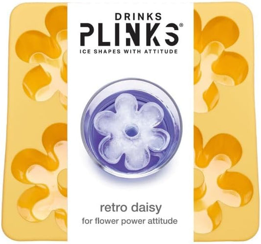 DRINKSPLINKS Retro Daisy Ice Cube Tray. Large Flower Ice Cube Molds.