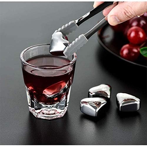 Stainless Steel Square Shaped Whiskey Stones Set Reusable Chilling Rocks Ice Stones Gift for Whiskey Lovers