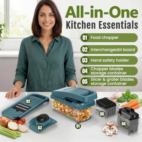 Multifunctional Vegetable Chopper & Mandoline Slicer, Veggie Chopper