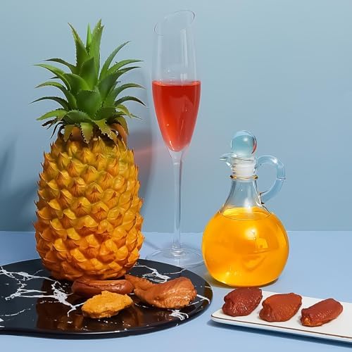 Suclain 4 Sets 12oz Glass Oil and Vinegar Cruet Set Round Oil Dispenser Olive Bottle with Airtight Stopper Salad Dressing Bottle Glass Condiment Container for Kitchen Homemade Olive Condiment(Clear)