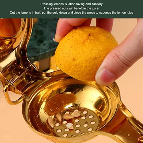 Stainless Steel Labor Saving Gold Citrus Squeezer Manual Fruit Juicer Manual Lime Orange Citrus Juicer Lemon Squeezer (gold)