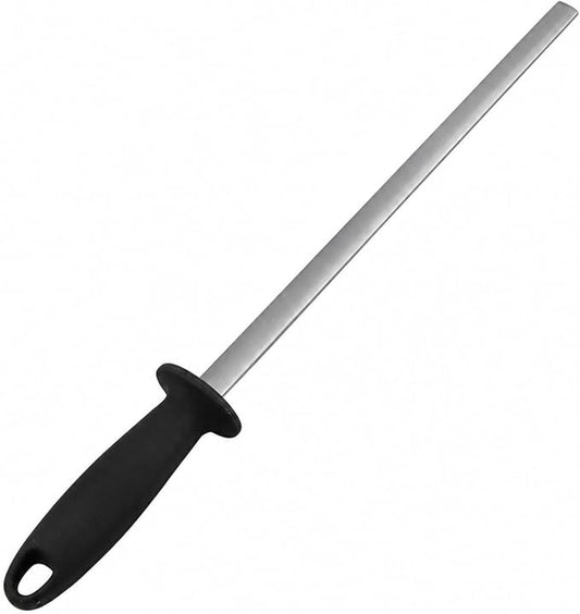 10 Inch Diamond Knife Sharpening Steel Rod, Professional Kitchen Diamond Knife Blade Sharpener Rod Stick, Knife Honer Steel for Honing Knife Blades, Chef Knives and Shears