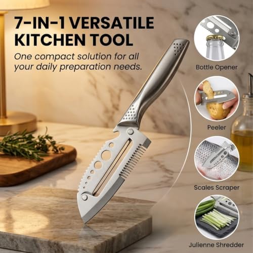 7-in-1 Stainless Steel Vegetable Peeler with Julienne & Herb Stripper 2pc