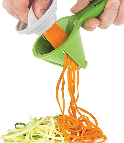 Prepworks by Progressive Veggie Spiralizer, Quick Way to Make Veggies, Julienne, Ribbon Cut, Zucchini, Pasta Noodle, Spaghetti, Dishwasher Safe