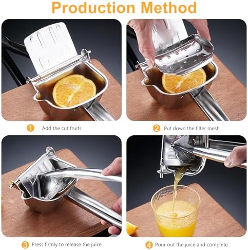 Stainless steel metal handheld manual juicer