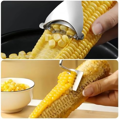 3 Pack Corn Peeler for Corn on the Cob, Stripper, Remover and Holders