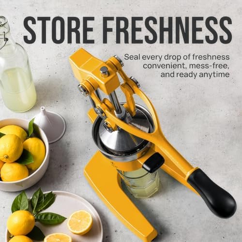 Zulay Kitchen Cast Iron Juicer - Heavy Duty Orange Juicer with Detachable Strainers for Easy Cleaning, Citrus Press for Citrus Fruits, Perfect for Bartenders, Juice Lovers & Health Enthusiasts