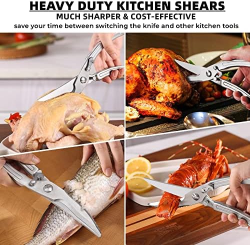 Powerful Poultry Shears,SinYe Heavy Duty Kitchen Shears,Stainless Steel Kitchen Scissors with Fish Scaler (Classic)