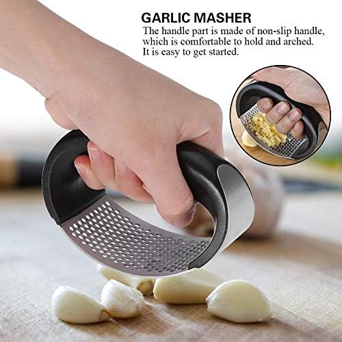 Stainless Steel Garlic Press, Garlic Masher Garlic Press Crusher Squeezer Masher Home Kitchen Mincer Tool Rust-proof Dishwasher