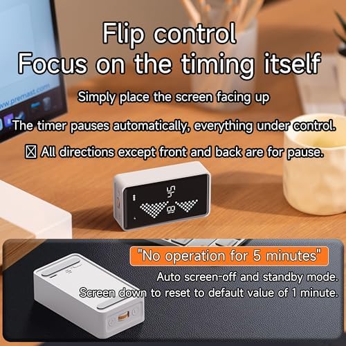 Visual Timer, Rechargeable Digital Hourglass Timer with LED Display