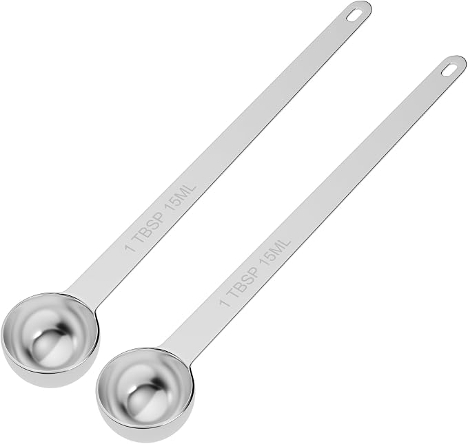 LEIFENY 2PCS 1Tbsp(3tsp, 15ml) Extra Long Handle Measuring Spoon, Single Stainless Steel Individual Measure Scoop Only