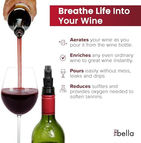 Classic Wine Aerator, Multi-Stream Wine Aeration 3 Stainless Steel Spouts