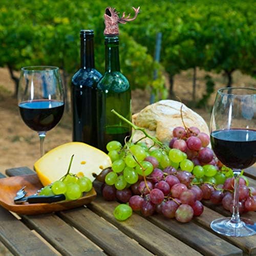 Happyyami Elk Head Wine Pourer Decorative Bottle Stopper Zinc Alloy Smooth Pour Spout for Wine Aerator Bar Accessories Christmas