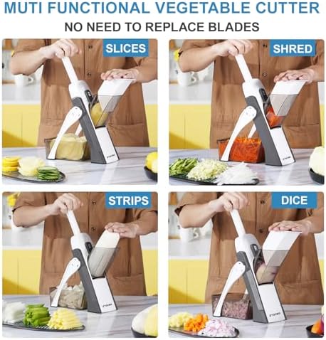 Safe Mandoline Slicer for Kitchen, Vegetable & Food Cutter, Easy to Clean