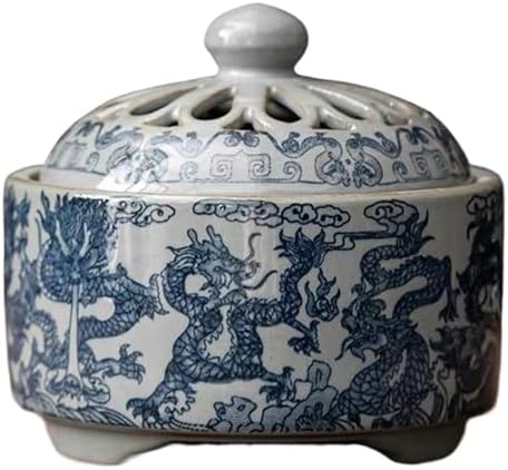 Ceramic Garlic Keeper Storage Jar: Blue and White Porcelain Garlic Keeper, Breathable Garlic Holder Storage Tank, Kitchen Garlic Saver Storage Chili Garlic Container