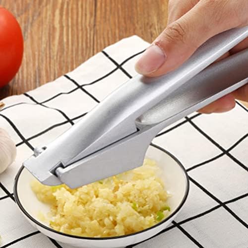 Hemoton Garlic Press Stainless Steel Garlic Masher Manual Vegetable Masher Hand Press Fruit Juicer for Fruits Ginger Silver