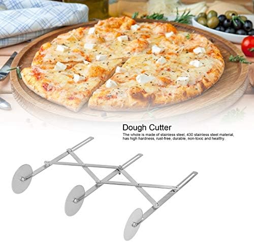 Pasta Cutter, Multi Wheel Stainless Steel Expandable Pizza Slicer Multi-round Dough Divider for Kitchen Baking Tool(3 Wheel)