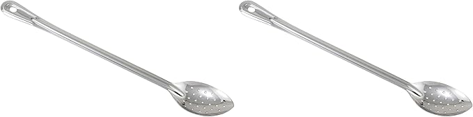 Winco Stainless Steel Basting Spoon, Perforated, 18", 1.5mm (Pack of 2)