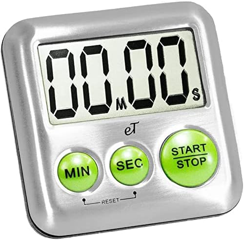 Elegant Digital Kitchen Timer Stainless Steel - Loud Alarm - Model Variety