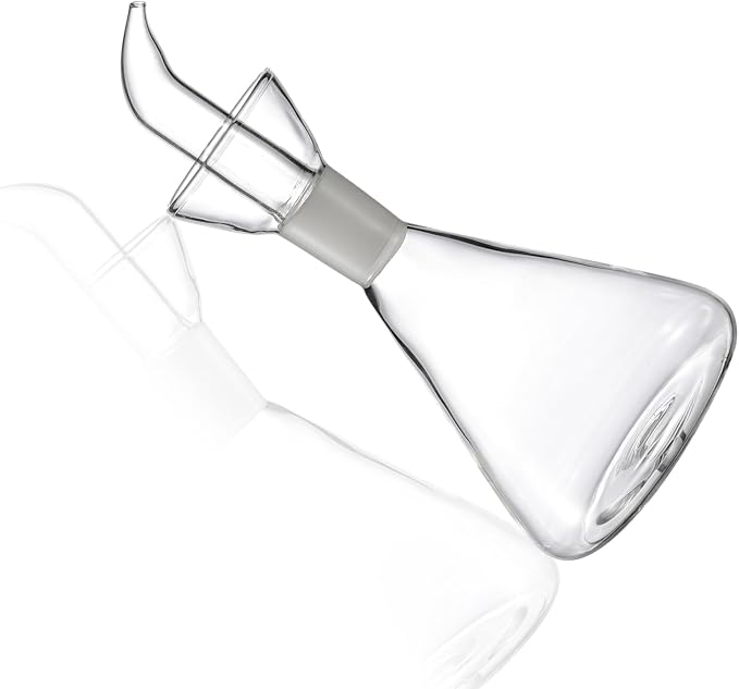 ELETON Conical Borosilicate Glass Olive Oil Dispenser – Non Drip Oil Bottle for Kitchen, Leak Proof Vinegar Cruet, Easy Clean, 12 oz