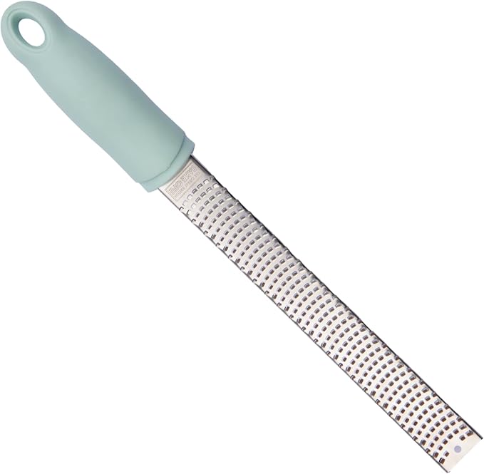 The Great British Bake Off Zester Grater Tool for Zesting Lemon & More Micro Planer for Finely Grating Garlic, Ginger, Nutmeg, Parmesan, Chocolate etc, Stainless Steel, Blue, Large
