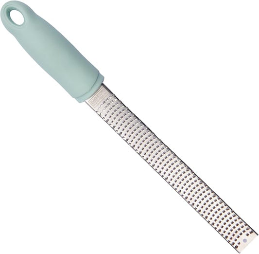 The Great British Bake Off Zester Grater Tool for Zesting Lemon & More Micro Planer for Finely Grating Garlic, Ginger, Nutmeg, Parmesan, Chocolate etc, Stainless Steel, Blue, Large