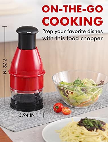 Geedel Food Chopper Vegetable Cutter, Easy to Clean Manual Veggie Onion Garlic Nut Chopper Dicer, Dishwasher Safe Vegetable Chopper with Container for Onions Nuts Garlic Veggies Salads