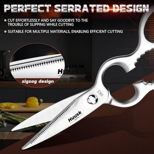 Huusk Kitchen Scissors All Purpose -Silver Kitchen Shears