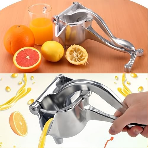 Sakerplus Fruit Juice Squeezer, Heavy Duty Lemon Squeezer Manual Citrus Press, Aluminum Alloy Juicer with Non-Slip Base for Lemon, Orange, Lime, 805g (2)
