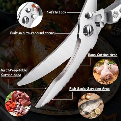 Dream Reach Kitchen Scissors - Heavy Duty Stainless Steel Poultry Shears