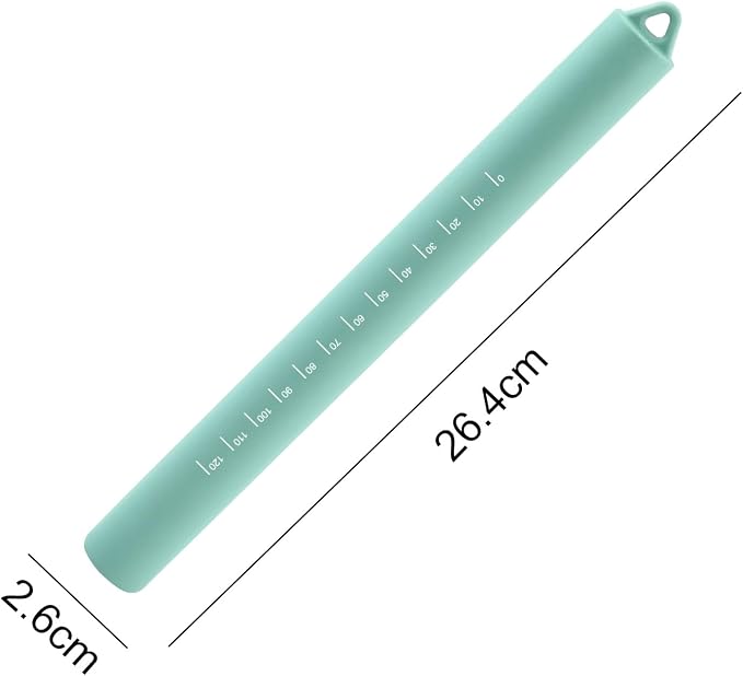 Non Stick Dough Roller Pins for Baking,Silicone Rolling Pin with Steel Core 10.39"/26.4cm (Green)