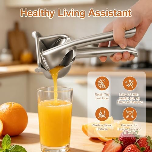 304 Stainless Steel Lemon Squeezer,Manual Citrus Juicer Hand Press
