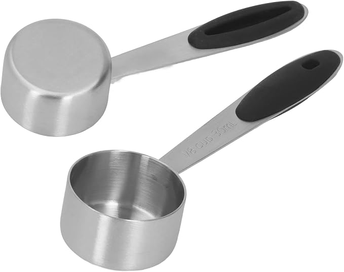 2Pcs Coffee Measuring Scoop, Stainless Steel 1/8 Cup 30ml Coffee Bean Milk Powder Tea Measuring Spoon, Home Kitchen Spoon
