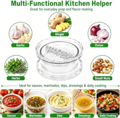 2PCS Garlic Mincer Tool, Garlic Chopper for Ginger Onion Ginger Herbs Nuts