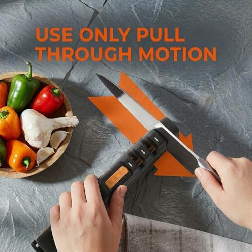 5 Precision Adjust Knife Sharpener- 3-Stage Premium Kitchen Knife Sharpener to Repair, Restore & Polish Blades by Sharp Pebble (Pack of 2)