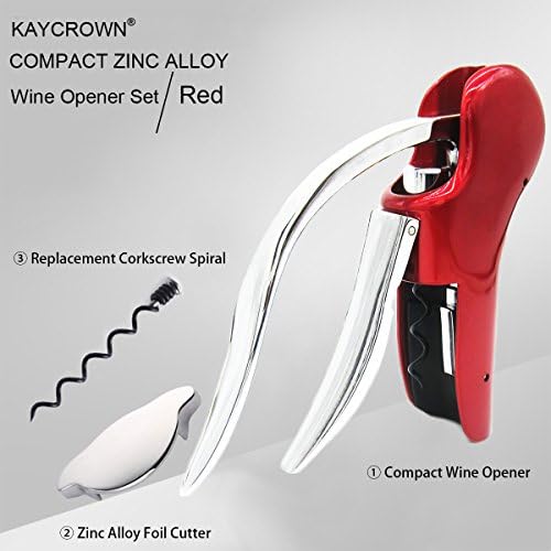 KAYCROWN Professional Zinc Alloy Power Wine Opener Corkscrew Built-in Foil Cutter Premium Lever Corkscrew Waiter Wine Opener Kit Bottle Opener