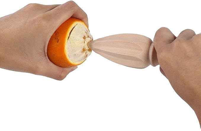 Fdit Wooden Hand Juicer, Citrus Fruit Reamer, Easy to Use with Comfortable Grip, Manual Operation for Lemon Orange Lime, Kitchenware Tool for Home Restaurant