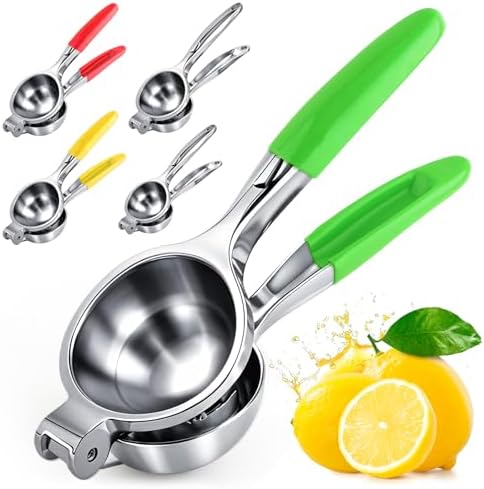 Lemon Squeezer Large, Lemon Squeezer Juicer Stainless Steel, Heavy Duty Manual Citrus Juicer Hand Press, Kitchen Tools Lime Squeezer Bar Tool, Easy to Clean Metal Lemon Hand Press