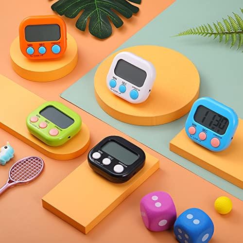 Weewooday 4 Pcs Multi-func Electronic Kitchen Classroom Timer, 4 Colors