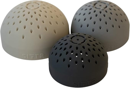 (GREY) Nesting Can Strainer Mini Colander Set - Space Saving Small Colanders and Strainers - Multi Use Kitchen Gadget - Silicone Can Strainer