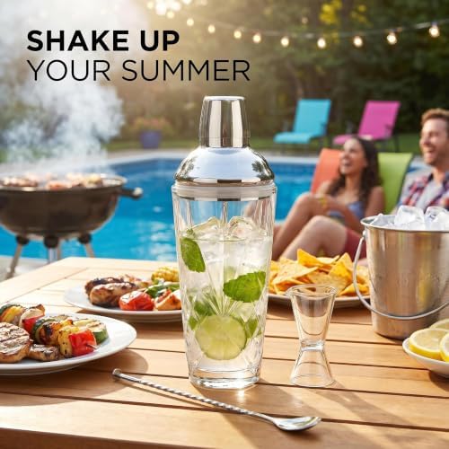 18.5oz Deep-Cut Crystal Cocktail Shaker Set