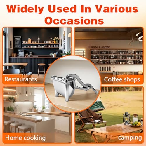 Manual Juicer, Hand Press Lemon Squeezer & Citrus Press - Upgrade Aluminum Alloy Fresh Fruit Juice Extractor, Ergonomic Grip Heavy Duty Manual Juicer, Effortless & Easy to Clean Kitchen Tool