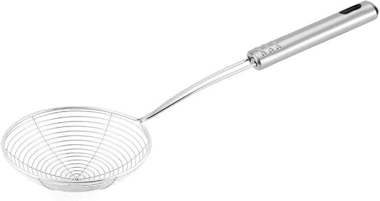 uxcell Metal Wire Spiral Mesh Home Kitchen Frying Perforated Spoon Skimmer Strainer Ladle 4.5 Inch Dia