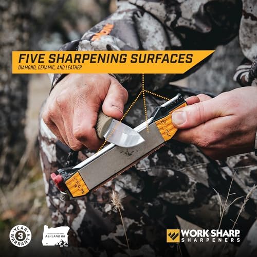 Work Sharp Guided Field Sharpener Elite with case, Travel Knife Sharpener Tool