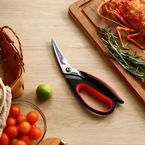 LIVINGO 9.5" Heavy Duty Kitchen Scissors Titanium Coated Poultry Shears